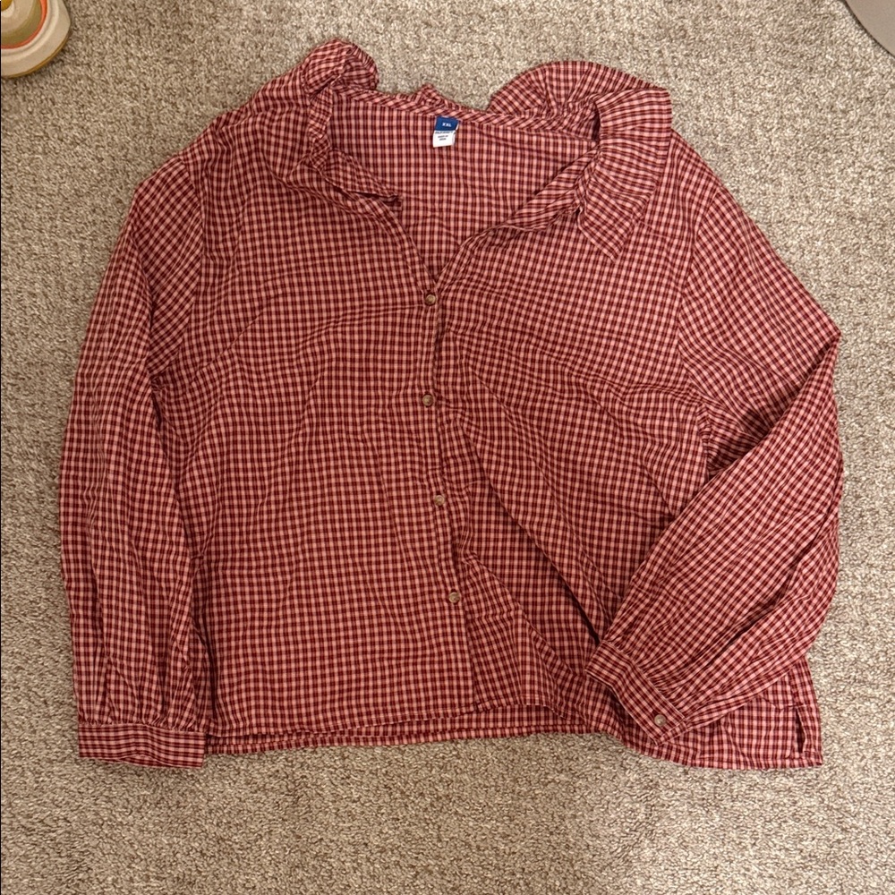 Old Navy Red Plaid Shirt